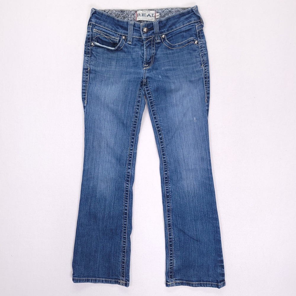 Ariat REAL Denim Womens‎ 26S Medium Wash Bootcut Low Rise Stretch Jeans
